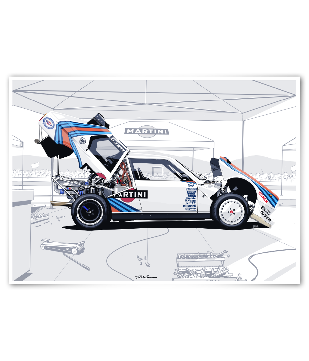 原画　　LANCIA 　DELTA S4 　「  crossing」 Petrolheart - DELTA S4 | ARTPRINT